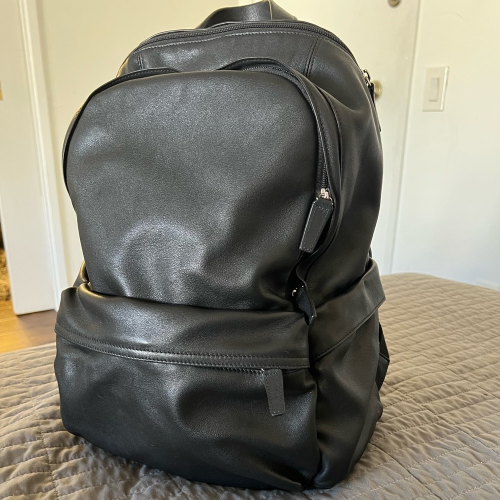 Leatherology Black Leather Backpack